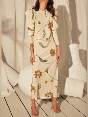 Johanna Ortiz 'Splashing Flowers' Silk Midi / Maxi Column Dress